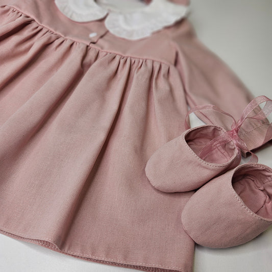 Rochita de botez cu guleras alb