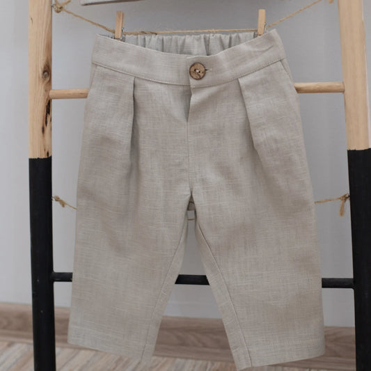 Costum botez baieti bej din in