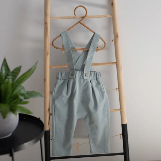 Costum botez baieti verde vesta cu pantaloni