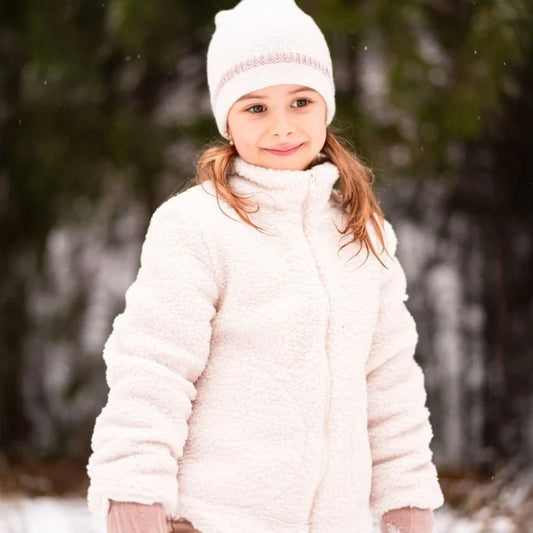 Geaca alba cu blanita