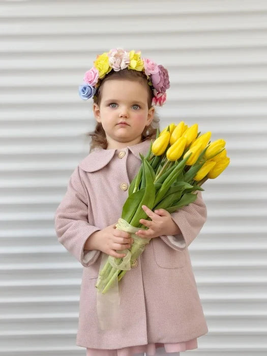 Palton roz cu blanita la interior