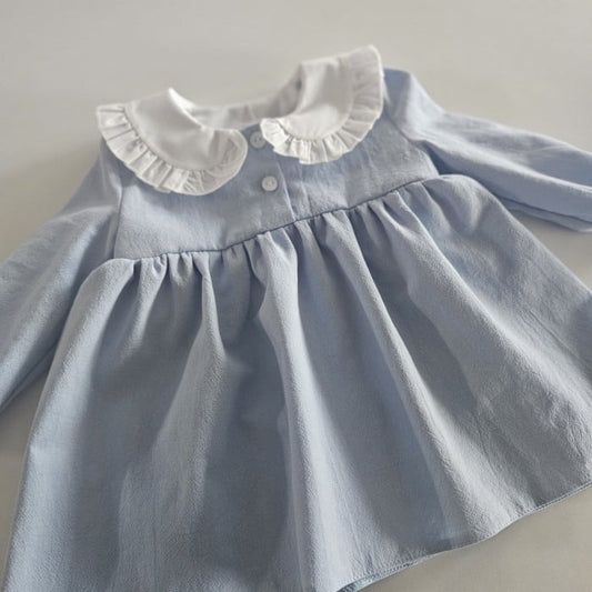 Rochita  albastra eleganta cu guleras