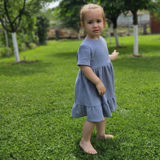 Rochita albastra fetite muselina