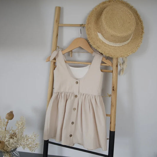 Rochita bej cu bretele