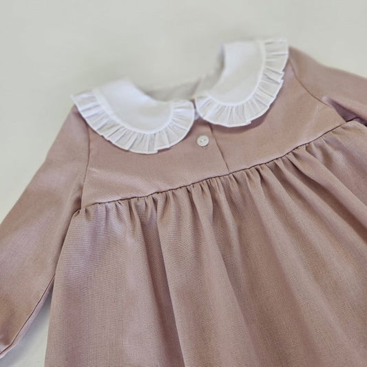 Rochita roz cu guleras alb