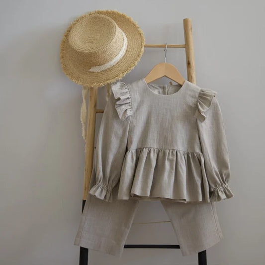 Set bej fete din in 1-10 ani