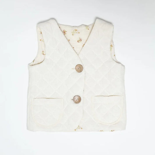 Vesta copii din muselina matlasata alba