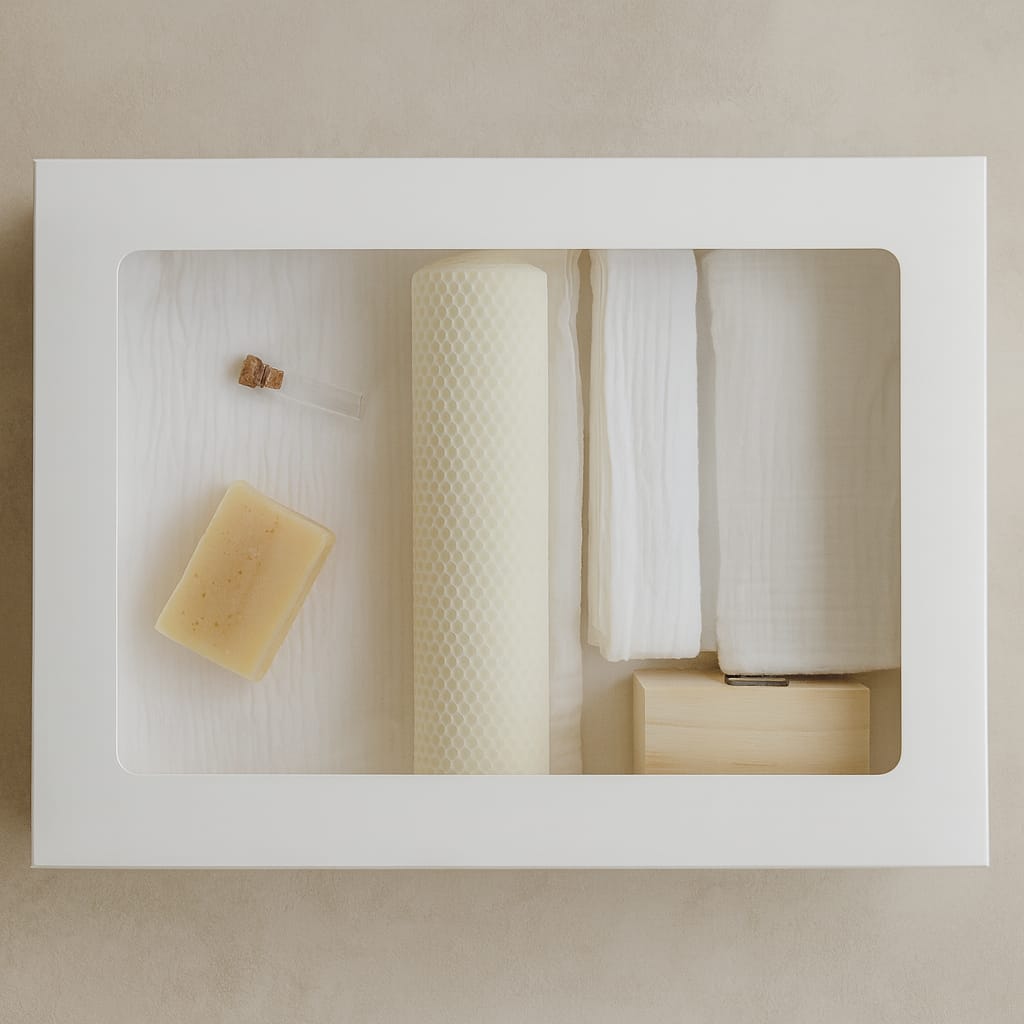 aranjament cu hainute si lumanare