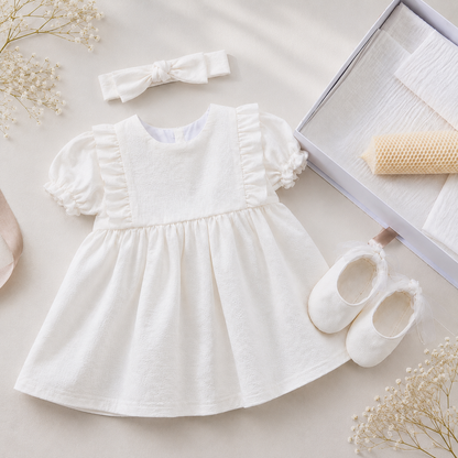 Set botez rochita cu maneca scurta