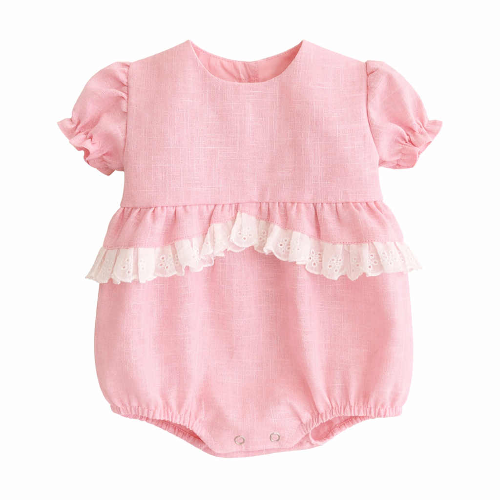 Salopeta scurta Pink Linen