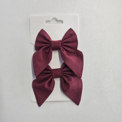 Set agrafe cu fundițe bordo