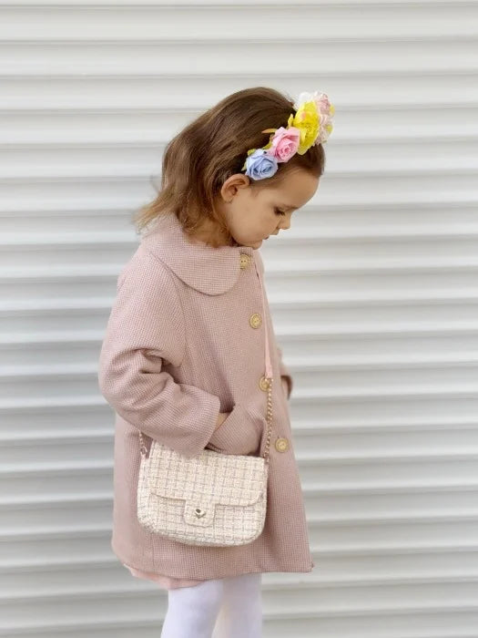 Palton roz cu blanita la interior