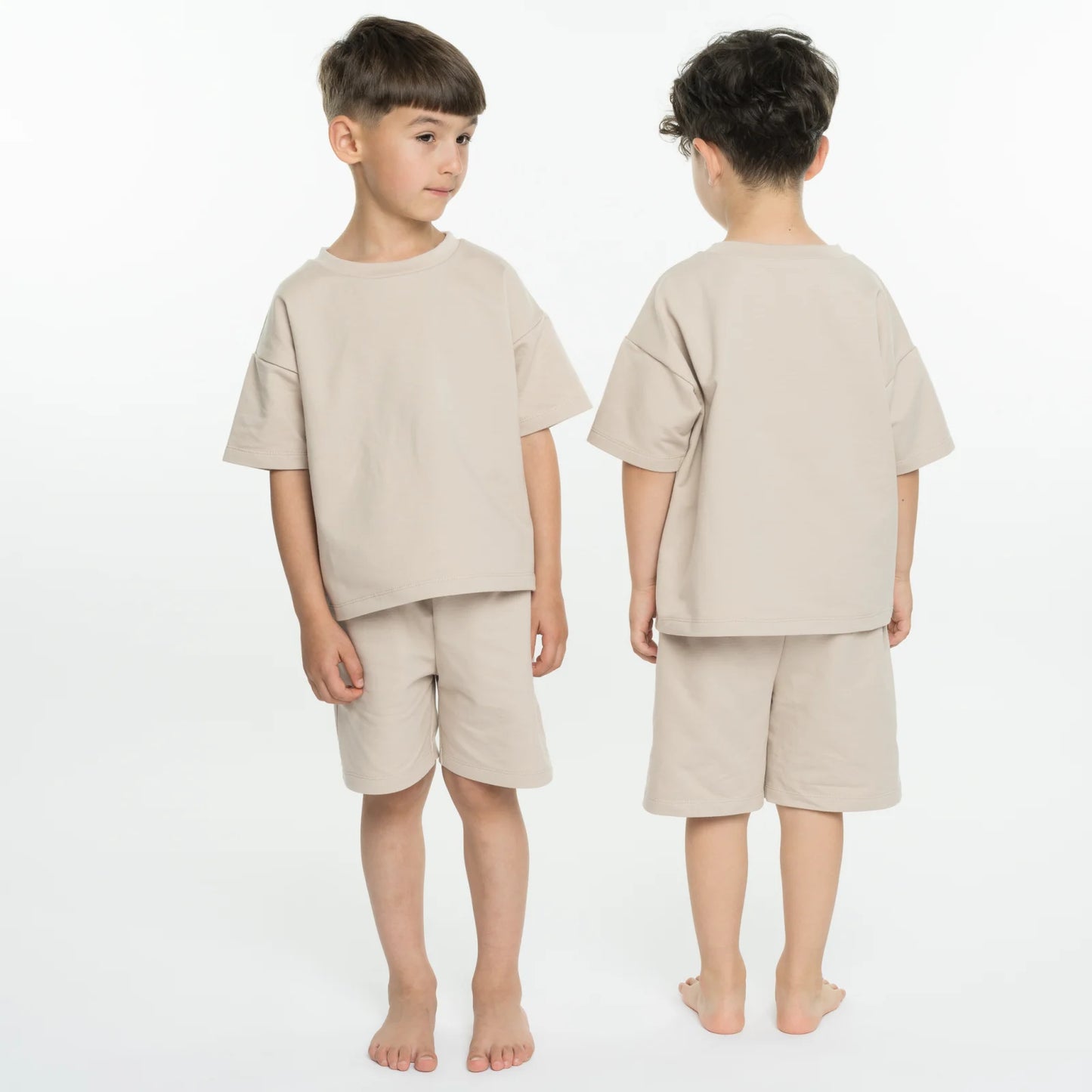 Set oversize tricou si pantaloni scurti din bumbac
